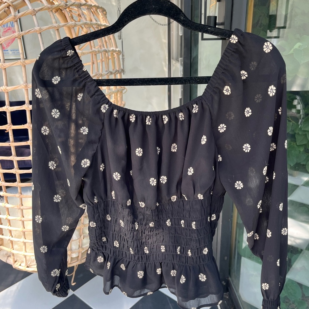 Madewell Square Neck Puff Sleeve Top